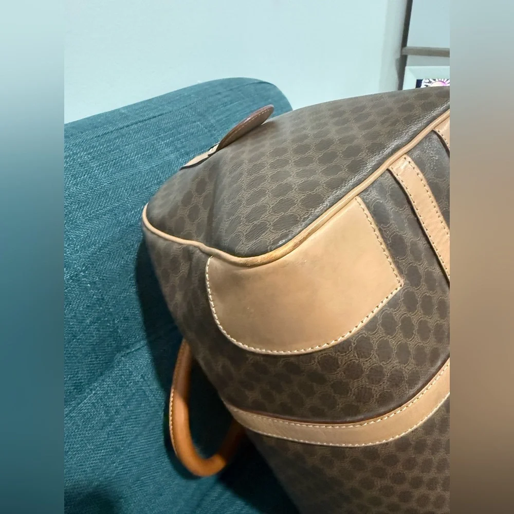 Celine Brown and Tan Macadam Boston Bag - Picture 6 of 16